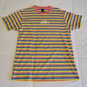 Odd Future OF Pink, Blue, and Yellow Striped Shirt